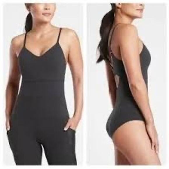 Athleta Tops - Athleta Ariel Bodysuit Black Size Medium Built In Bra